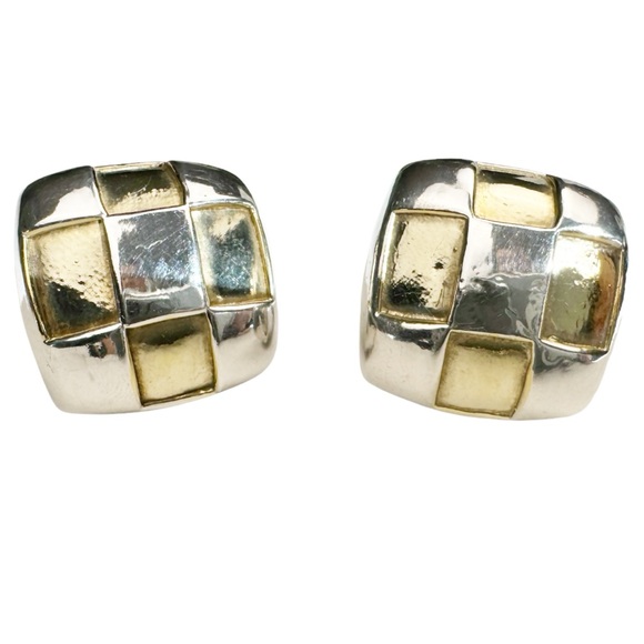 Simon Sebbag 80”s Silver & Vermeil Gold Clip Earrings - Picture 5 of 16